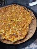 Tarta de pollo calabacín y huevo duro masa integral