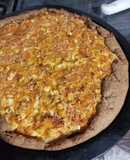 Tarta de pollo calabacín y huevo duro masa integral