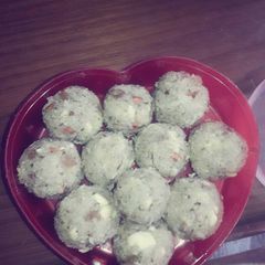 A picture of Mawa dry fruit laddu.
