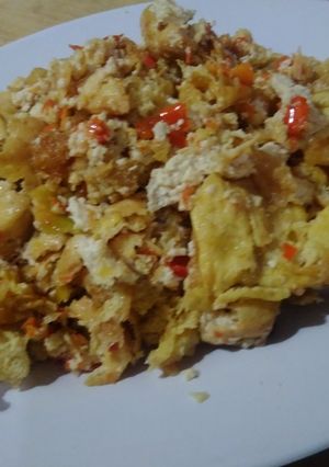 Foto resep Tahu telur penyet sambal korek
