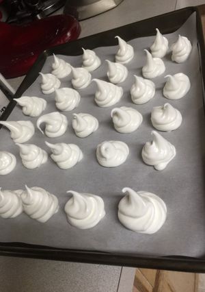 A picture of Snowy mountain meringue cookies.
