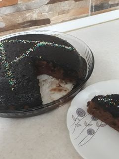 عکسی از دستور کیک خیس شکلاتی🎂😘😋