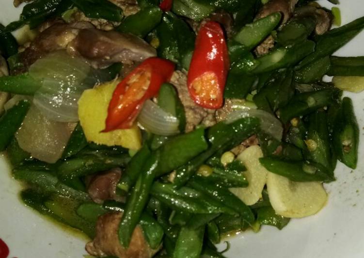 Resep Tumis Santan Kacang Panjang Ati Ampel, Sempurna