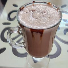 A picture of Hershey's chocolate and cocoa milk shake.
