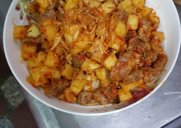 Resep Sambel goreng kentang daging sapi sepcial lebaran Anti Gagal