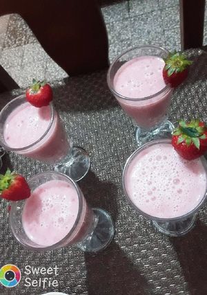 صورة لوصفة عصير الفراولة