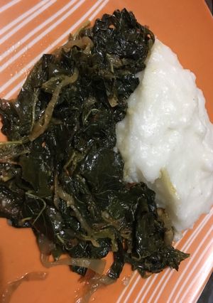 A picture of Amaranthus fried salad.