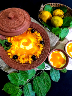 A picture of Mishti Doi (mango flavoured).