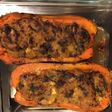 Courge butternut farcie porc épinards carotte violette et mozzarella di buffala