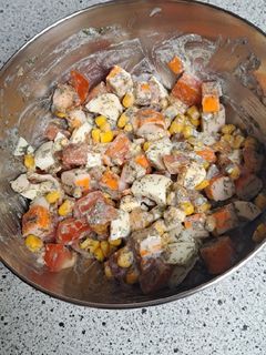 Une photo de Salade composée au surimi et au maïs