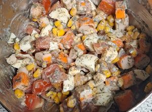 Une photo de Salade composée au surimi et au maïs