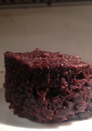 A picture of 4 minute chocolate orange cake in a mug.