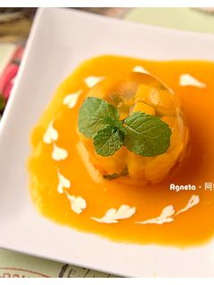 [阿妮塔♥Sweet] 柯提斯的芒果清酒凍。Sake Jelly w/Fresh Mango。 的食譜成品照片