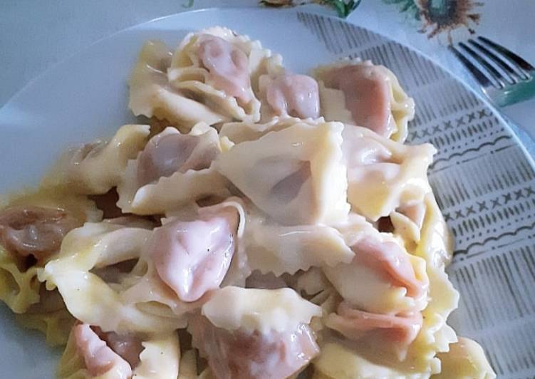 Tortelli mozzarella e 'nduja con crema di formaggi
