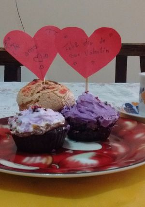 Una foto de Este muffin es la union perfecta, para los enamorados