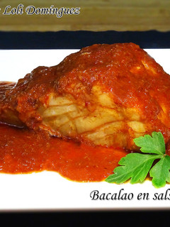 Una foto de Bacalao en salsa vizcaína