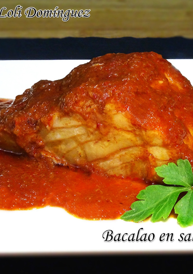 Una foto de Bacalao en salsa vizcaína