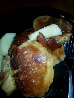 A picture of Apple Bacon Pancakes.