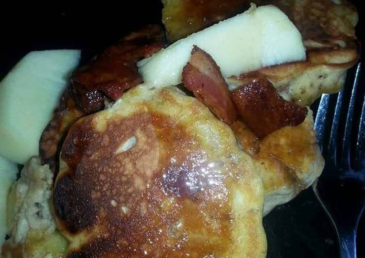 Simple Way to Make Apple Bacon Pancakes in 23 Minutes for Young Wife