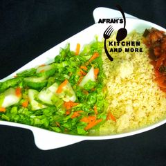 A picture of Easiest cous cous, salad and tomatoes sauce.