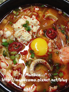 韓式海鮮嫩豆腐鍋해물순두부찌개 的食譜成品照片