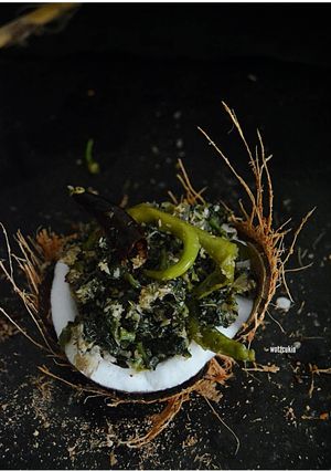 A picture of Amaranthus coconut stir fry.