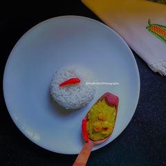 A picture of Kathal bichi Chingri Bharta / Jackfruit seed Shrimp mash.
