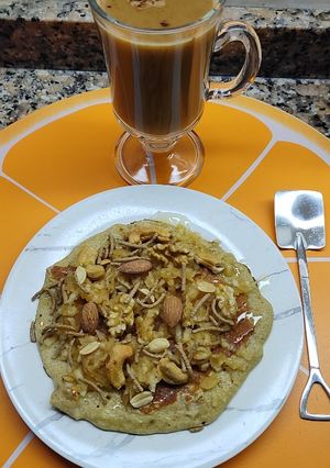 Una foto de Cacke saludable de banana y avena