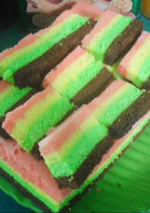 Foto resep Bolu kukus pelangi IRIT BANGET
