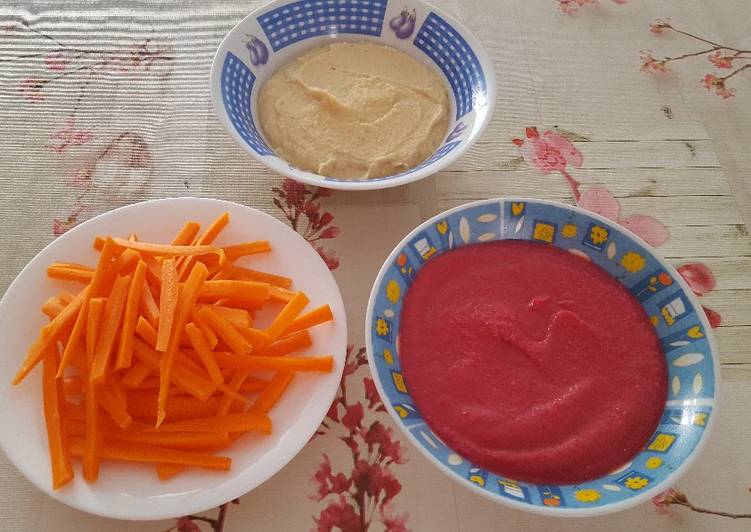 Hummus normal y con remolacha