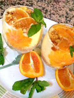 Una foto de Vasito de tarta de queso naranja