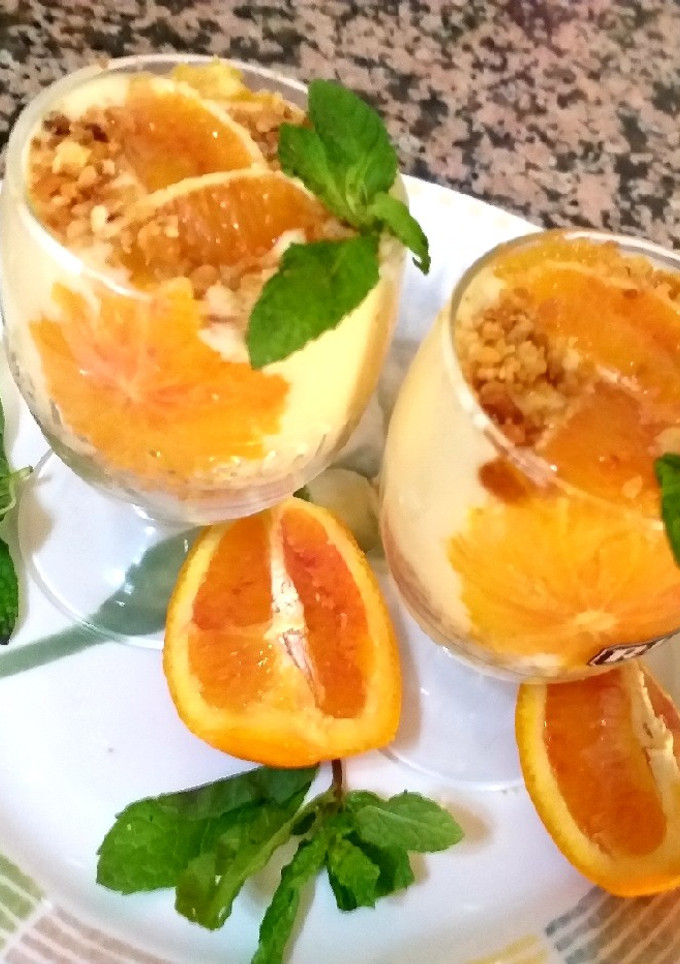 Una foto de Vasito de tarta de queso naranja