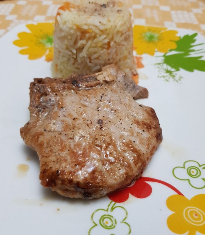 Una foto de Chuleta de cerdo al sartén