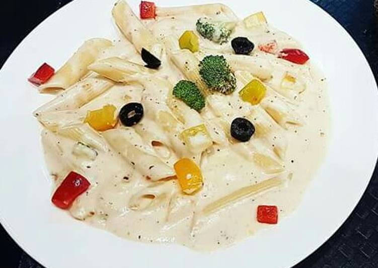 Steps to Make Favorite Penne Pasta in white sauce