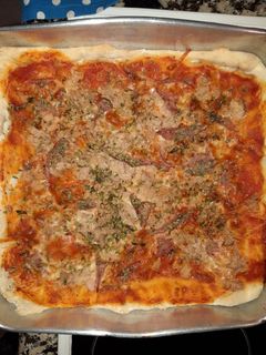 Una foto de Pizza casera en panificadora