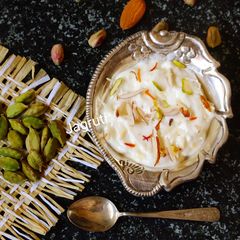 A picture of Kesar Shrikhand.