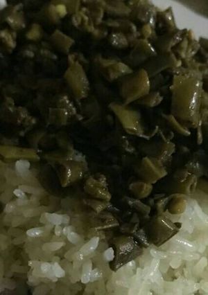 صورة لوصفة تاجين لوبياء (رز باللوبياء الخضراء واللحم)