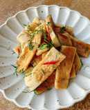 Đậu hũ Nhật xào thì là