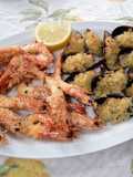 Gamberoni e cozze gratinate