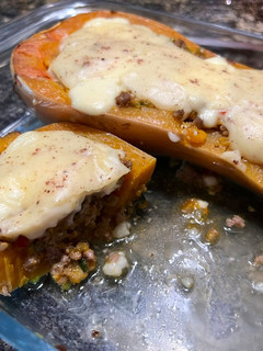 Una foto de Calabaza rellena con carne picada