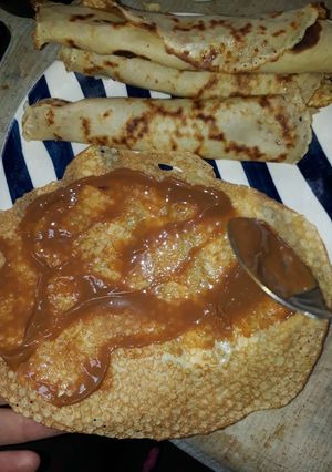 Una foto de Pankeke con manjar