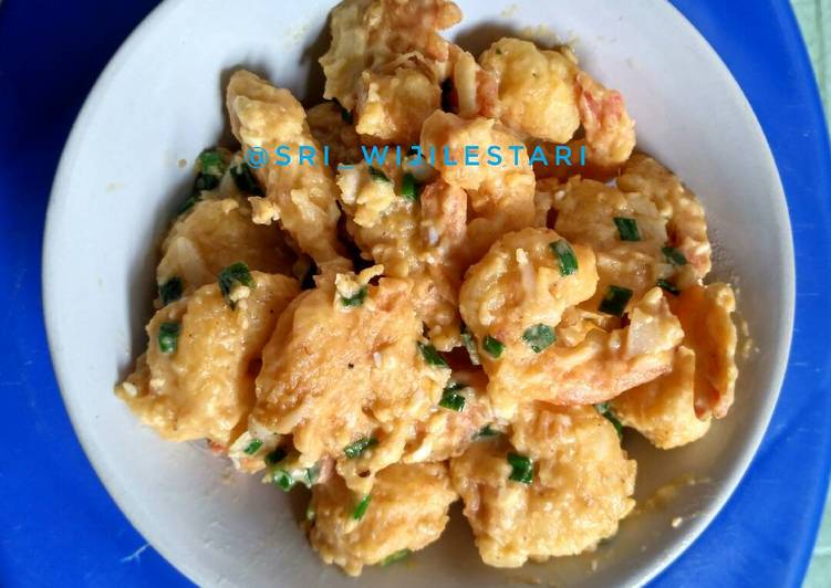 Resep: Udang goreng telur asin yang Nikmat