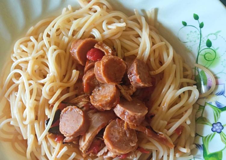 Simple Way to Prepare Favorite Spaghetti n sausages