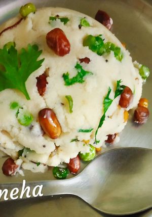 A picture of Vegetable Upma for morning breakfast😋.