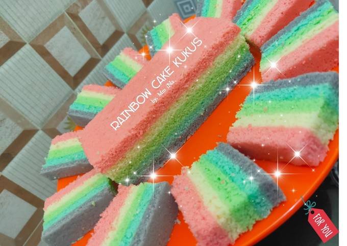 Rainbow Cake Kukus 2 Telur