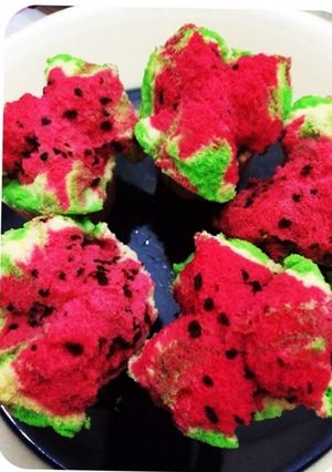 Foto resep Bolu kukus mekar semangka 🍉