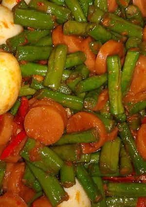 Foto resep Tumis Kacang Panjang, Telur Puyuh dan Sosis