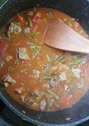 صورة لوصفة لوبيا(فاصوليا خضراء) على طريقتي 😍