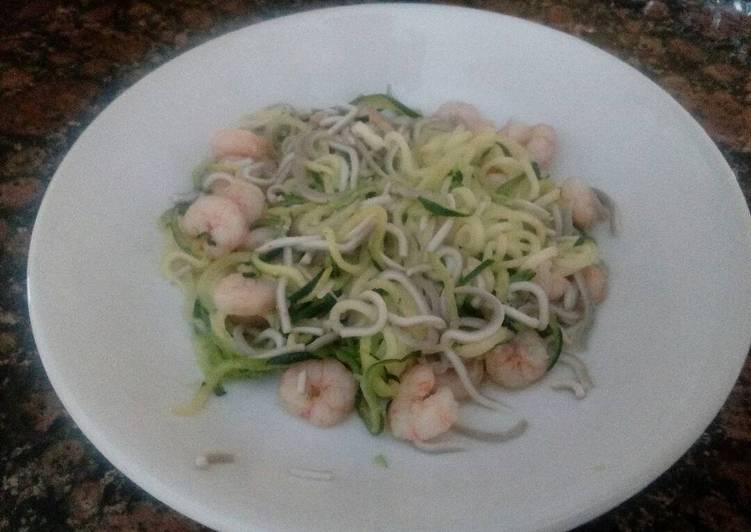 Receta de calabacin con gambas