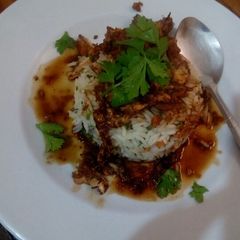 A picture of Egg in soy and ginger sauce.